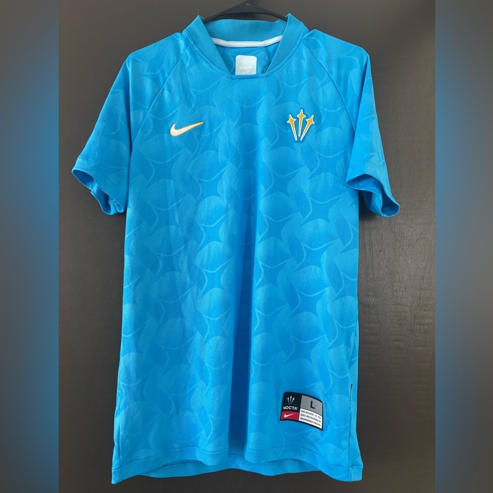 Nike x NOCTA Distant Regards Turks & Caicos Soccer Jersey - Blue Glow - Size L - Picture 2 of 5